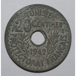 TUNISIE - KM 268 - 20 CENTIMES 1942 - Protectorat français