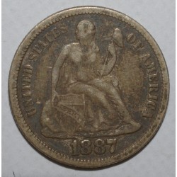 ÉTATS UNIS - KM A92 - 1 DIME 1887 - SEATED LIBERTY