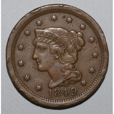 VEREINIGTE STAATEN - KM 67 - 1 CENT 1849 - BRAIDED HAIR