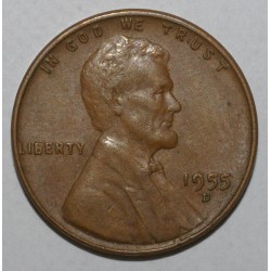 ÉTATS UNIS - KM 132 - 1 CENT 1955 D - Denver - Wheat Penny