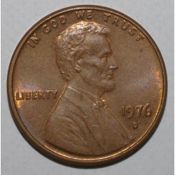 ÉTATS UNIS - KM 201 - 1 CENT 1976 D - Denver - LINCOLN SMALL CENT - MEMORIAL