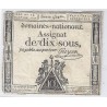 ASSIGNAT OF 10 SOUS - SERIE  452 - 24/10/1792 - NATIONAL DOMAINS