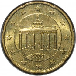 ALLEMAGNE - 20 CENT 2002 J - PORTE DE BRANDEBOURG - SUPERBE A FLEUR DE COIN