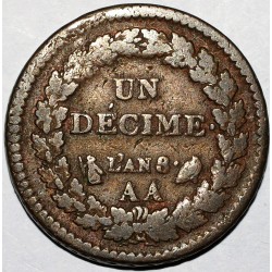 FRANKREICH - KM 644.1 - 1 DECIME 1799 - 1800 AN 8 AA - Metz