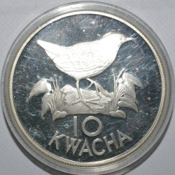 ZAMBIE - KM 25 - 10  KWACHA 1986 - OISEAU - Râle à miroir