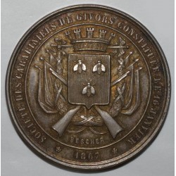 MÉDAILLE - TIR - SOCIÉTÉ DES CARABINIERS DE GIVOR - CONCOURS 1878