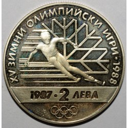 BULGARIEN - KM 159 - 2 LEVA 1987 - Olympische Winterspiele