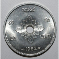 LAOS - KM 5 - 20 CENTS 1952