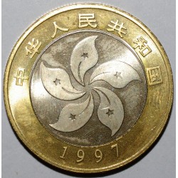 CHINE - 10 YUAN 1997 - FLEUR DE COIN