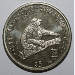 LIBERIA - KM 359 - 5 DOLLARS 1997 - YEAR OF THE MONKEY
