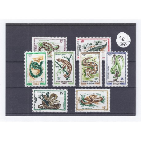 CONGO - 8 TIMBRES - 1971 - REPTILES