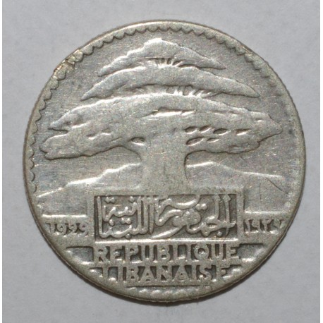 LEBANON - KM 6 - 10 PIASTRES 1929 - Cedar