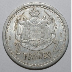 MONACO - KM 121 - 2 FRANCS 1943 - NON DATÉ - LOUIS II