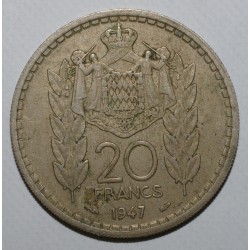 MONACO - KM 124 - 20 FRANCS 1947 - LOUIS II