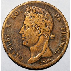 FRANZÖSISCHE KOLONIEN - KM 10 - 5 CENTIMES 1827 H - La Rochelle - CHARLES X