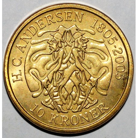 DANEMARK - KM 903 - 10 KRONER 2006 - Contes de fée - L'ombre de H C Andersen