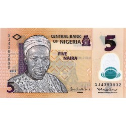 NIGERIA -  PICK 38 - 5 NAIRA 2013 - POLYMER - UNC