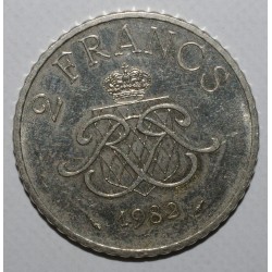 MONACO - KM 157 - 2 FRANCS 1982 - RAINIER III