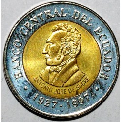 EQUATEUR - KM 101 - 100 SUCRES 1997 - 70 ans de la Banque Centrale