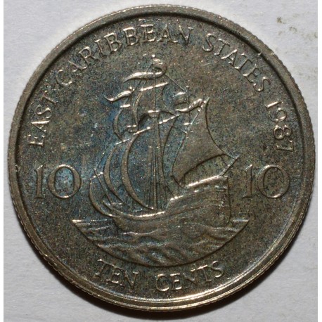 CARAIBE ORIENTALE - 10 CENTS 1987 - ELISABETH II - KM 13