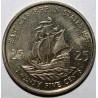 CARAIBES ORIENTALES - KM 14 - 25 CENTS 1987 - ELISABETH II - BATEAU - LE GOLDEN HIND