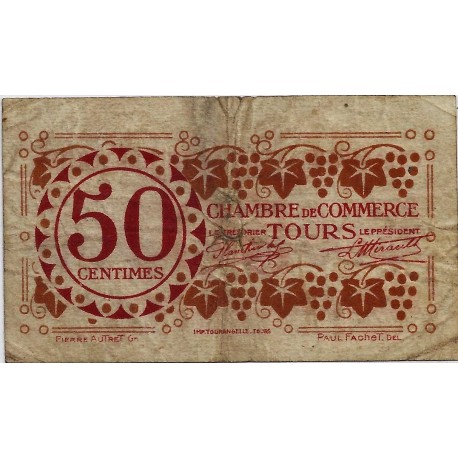 KOMITAT 37 - TOURS - HANDELSKAMMER - 50 CENTIMES 1920 - S