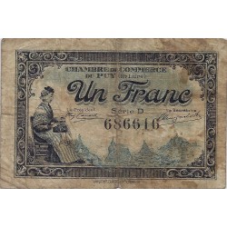 COUNTY 43 - LE PUY - CHAMBER OF COMMERCE - 1 FRANC 1916 - F