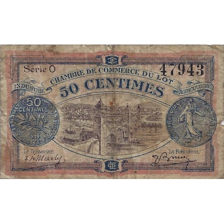 COUNTY 46 - LOT - CHAMBER OF COMMERCE - 50 CENTIMES 1920 - F