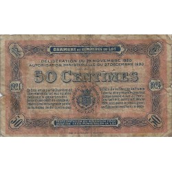 COUNTY 46 - LOT - CHAMBER OF COMMERCE - 50 CENTIMES 1920 - F