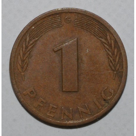 ALLEMAGNE - KM 105 - 1 PFENNIG 1980 G - Karlsruhe