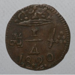 COLOMBIE - KM B4 - 1/4 REAL 1820 - FERDINAND VII 1814 - 1833 - SIÈGE DE SANTA MARTA - TTB+