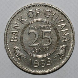 GUYANA - KM 34 - 25 CENTS 1989 - VZ-ST