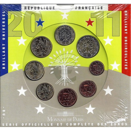 FRANKREICH - KMS ST EURO 2011 - 8 WÄHRUNGEN - MONNAIE DE PARIS