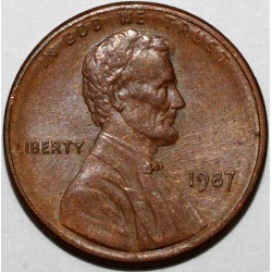 ÉTATS UNIS - KM 201 - 1 CENT 1987 - LINCOLN - MEMORIAL PENNY