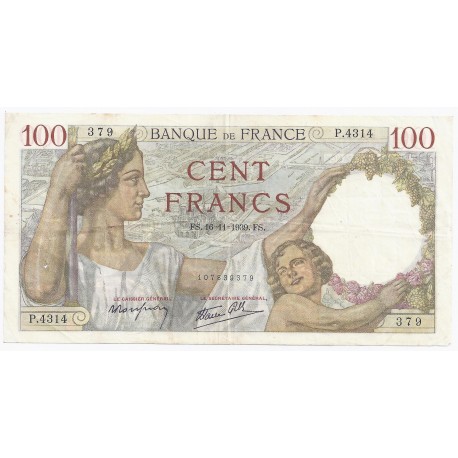 FAY 26/15 - 100 FRANCS SULLY - 16/11/1939 - SS - PICK 94