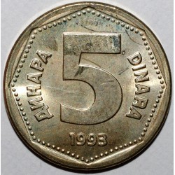 JUGOSLAWIEN - KM 156 - 5 DINARS 1993