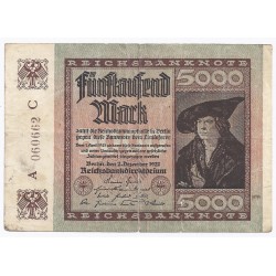 DEUTSCHLAND - PICK 81 - 5000 MARK - 02/12/1922 - S