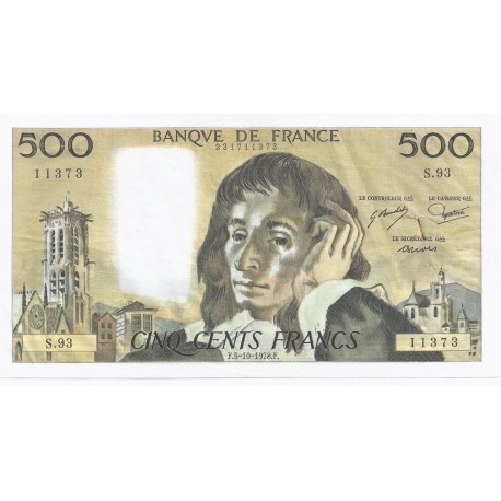 FAY 71/18 - 500 FRANCS PASCAL - 05/10/1978 - S.93 -  SUPERBE - PICK 156