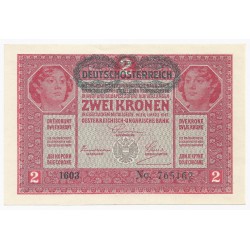 AUSTRIA - PICK 21 - 2 KRONEN 1917 - ALMOST UNC