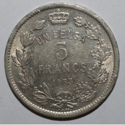 BELGIEN - KM 97 - 5 FRANCS 1933 - RAND B - FRANZÖSISCH LEGENDE