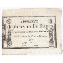 ASSIGNATEN VON 2 000 FRANCS - 07/01/1795 - NATIONALE DOMÄNEN