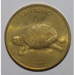 KONGO - KM 81 - 1 FRANC 2002 - Schildkröte