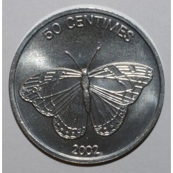KONGO - KM 80 - 50 CENTIMES 2002 - Schmetterling