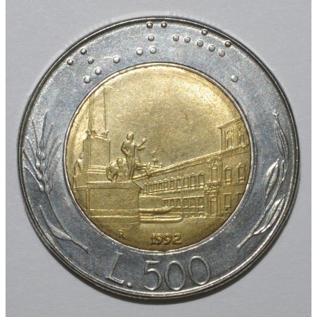 ITALIEN - KM 111 - 500 LIRE 1992 - Piazza del Quirinale