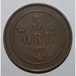 SCHWEDEN - KM 736 - 5 ORE 1874