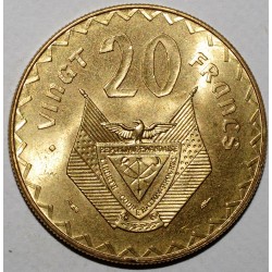 RUANDA - KM 15 - 20 FRANCS 1977 - Bananenbaum