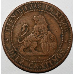 SPAIN - 10 CENTIMOS 1870 - F - KM 663