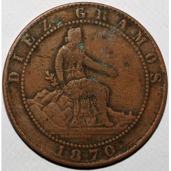 SPAIN - 10 CENTIMOS 1870 - F - KM 663