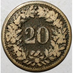 SCHWEIZ -  KM 7 - 20 RAPPEN 1858 B