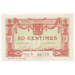 62 - CALAIS - CHAMBRE DE COMMERCE - 50 CENTIMES - TRES TRES BEAU